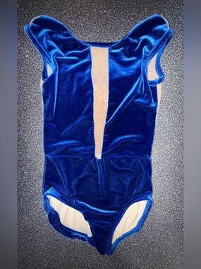 BP Designs Dance Leotard Royal Blue Velvet Size Child Large